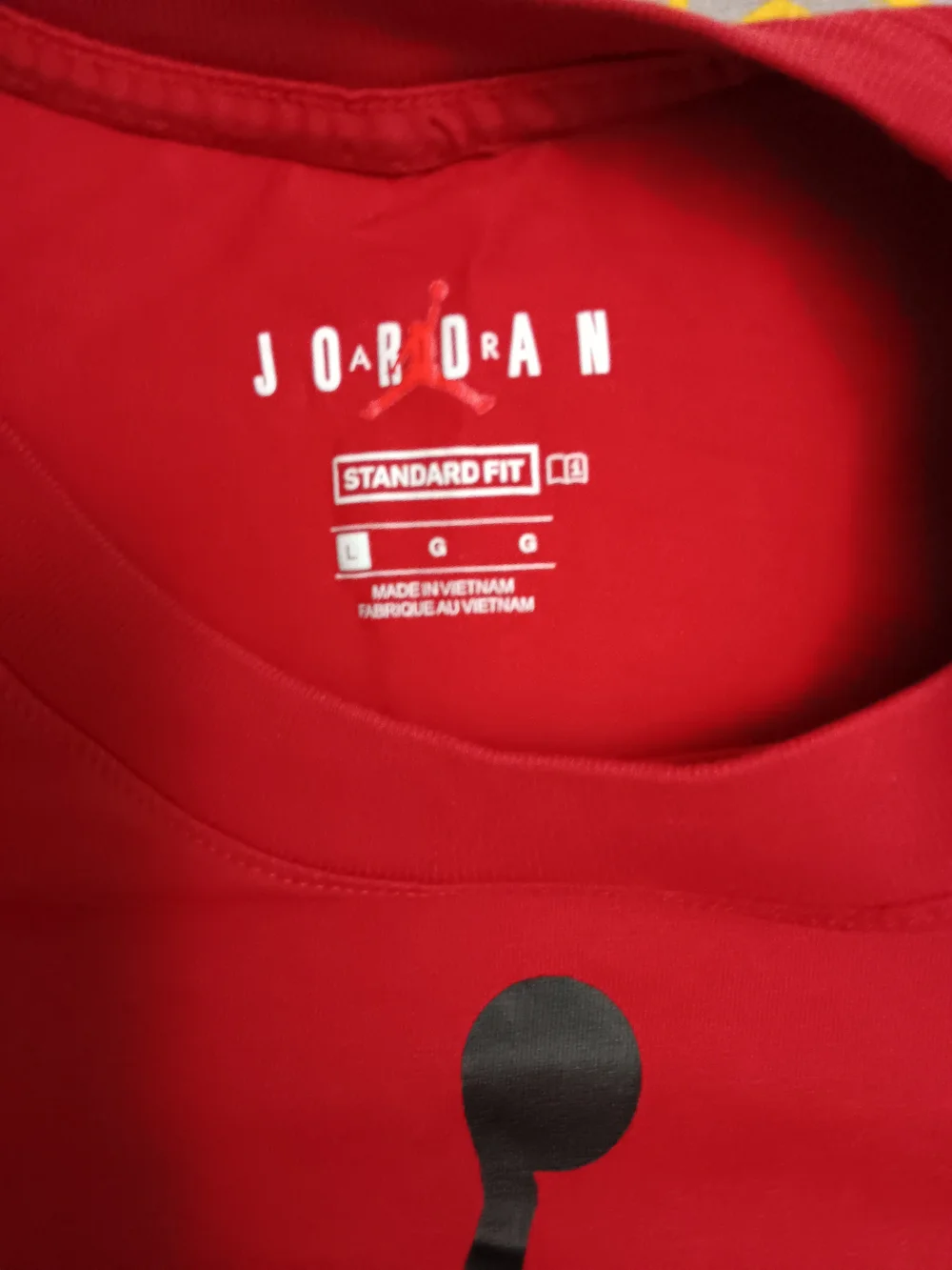 Jordan Red Short Sleeve Tee with Black Jumpman Graphic